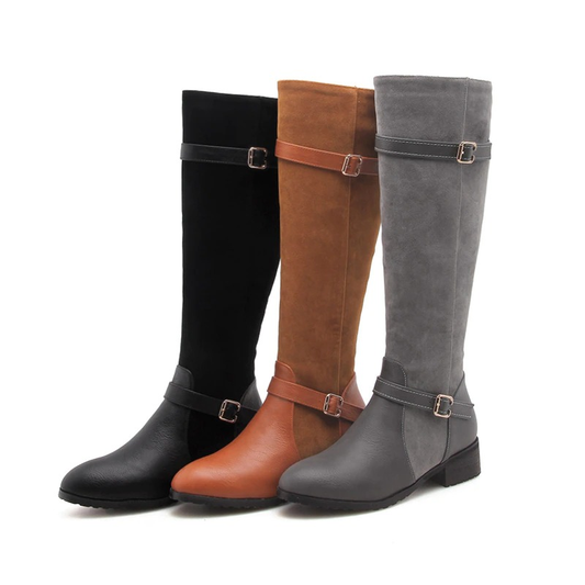 Ladies Knee High Boots / PU Leather Low Heel Casual Shoes
