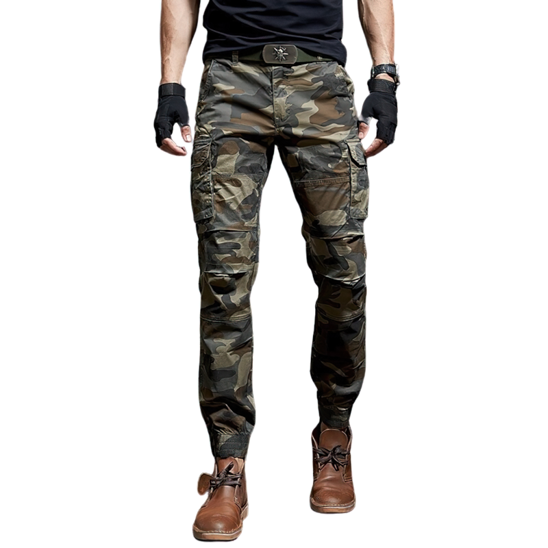 Cool Men's Military Pants / Cotton Slim Tactical Pants / Camouflage Male Joggers