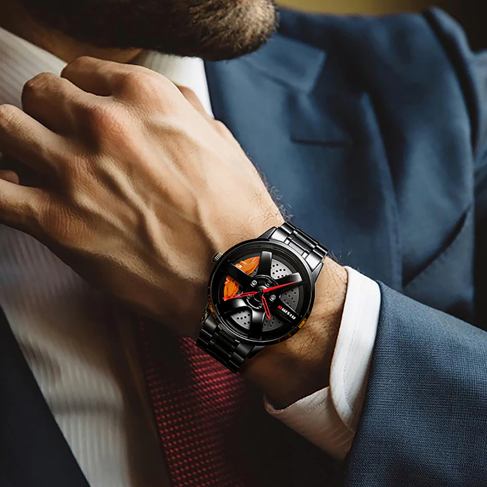 Cool Men's Quartz Watch / Biker Stainless Steel Watch / Vintage Men's Water Resistant Watch