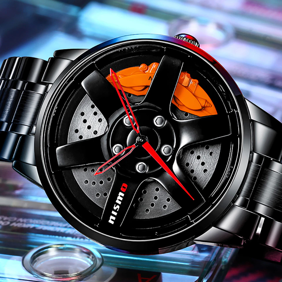 Cool Men's Quartz Watch / Biker Stainless Steel Watch / Vintage Men's Water Resistant Watch