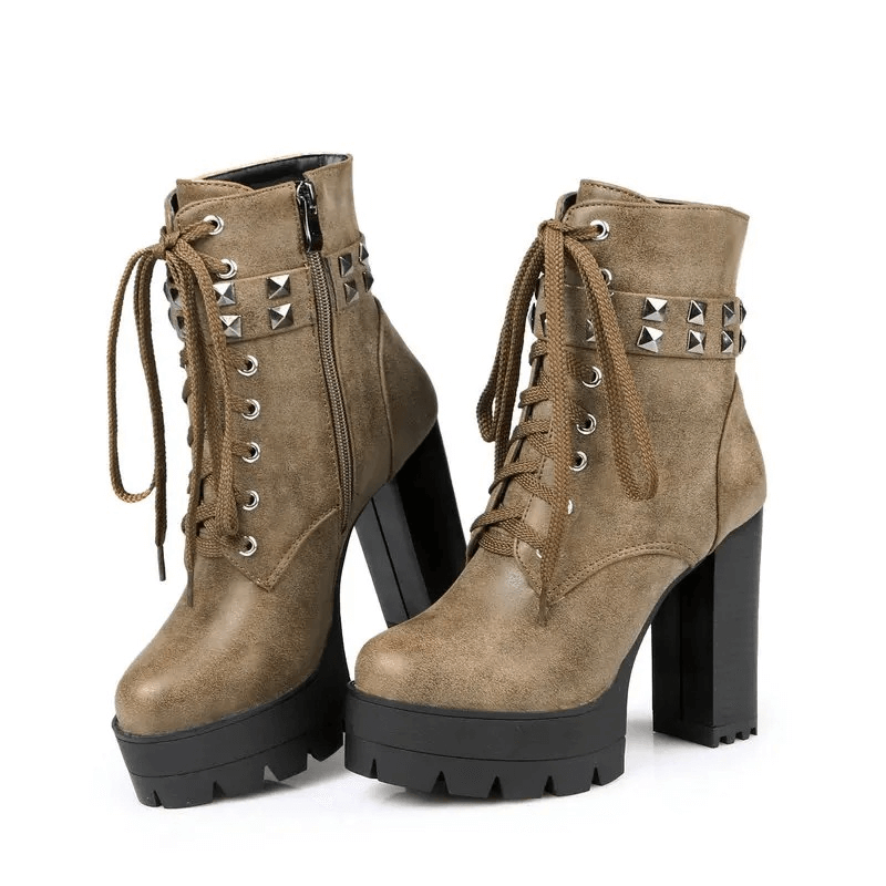 Cool Motorcycle Women's Boots / High Heels Winter Warm Boots in Rock Style