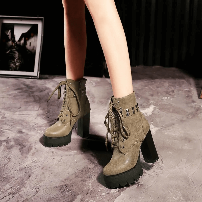 Cool Motorcycle Women's Boots / High Heels Winter Warm Boots in Rock Style