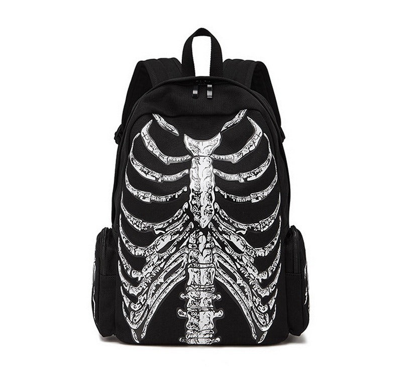 Cool Rock Style Backpack for Men and Women / Skeleton Printed Bags / Designer Backpack Travel