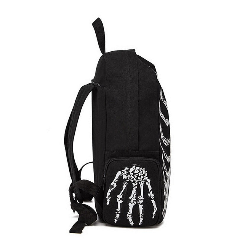 Cool Rock Style Backpack for Men and Women / Skeleton Printed Bags / Designer Backpack Travel