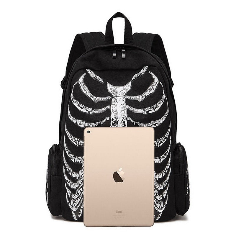 Cool Rock Style Backpack for Men and Women / Skeleton Printed Bags / Designer Backpack Travel