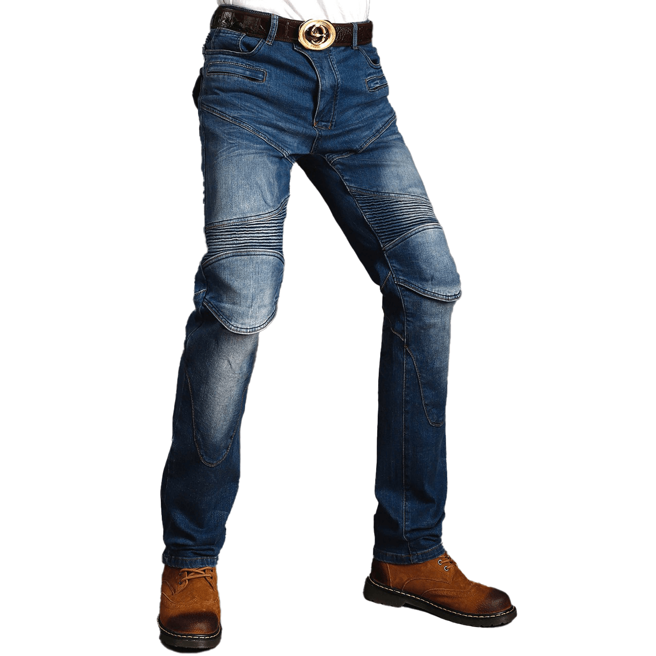 Cool Vintage Motorcycle Protective Pants / Rock Style Men's Jeans / Biker Clothing For Men