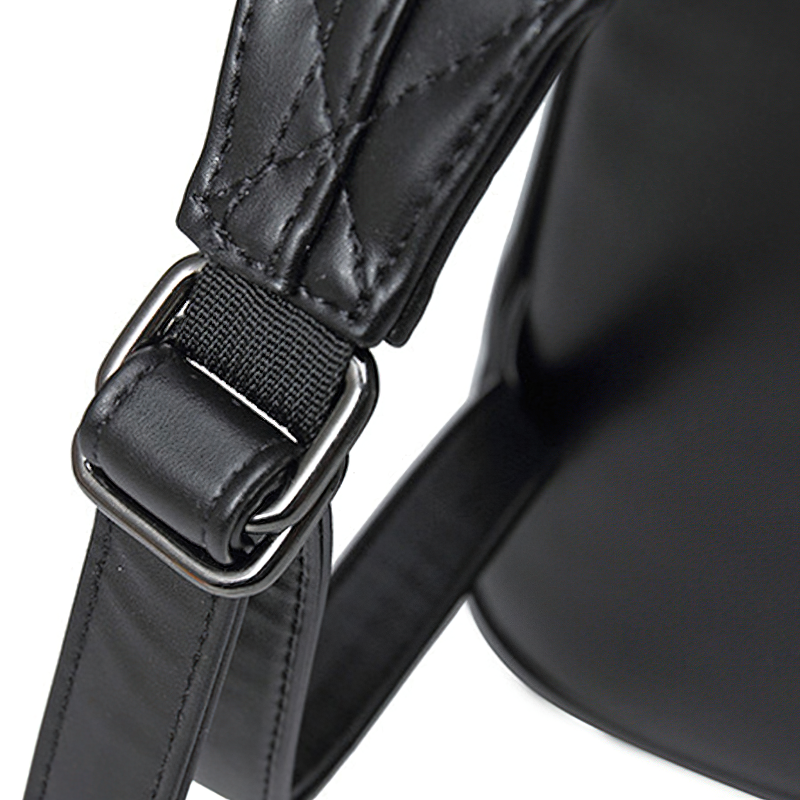 Cool Waterproof Backpack in Rock Style / Solid Zipper Rivet Shoulder Bags with Decorate Bat