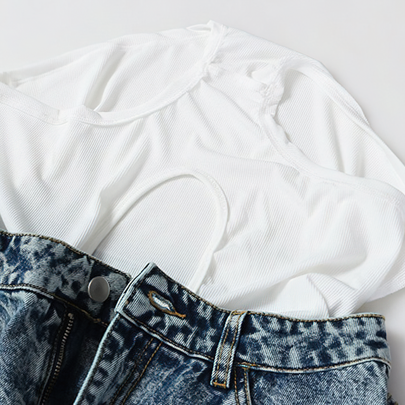 Cool Women's Denim Mini Shorts / Fashion High Waist Ruffle Shorts