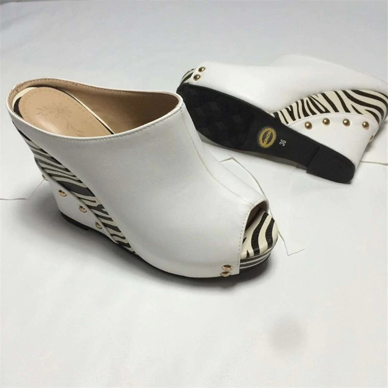 Cool Women's High Heel Sandals / Sexy Wedges Summer PU Leather Shoes for Lady
