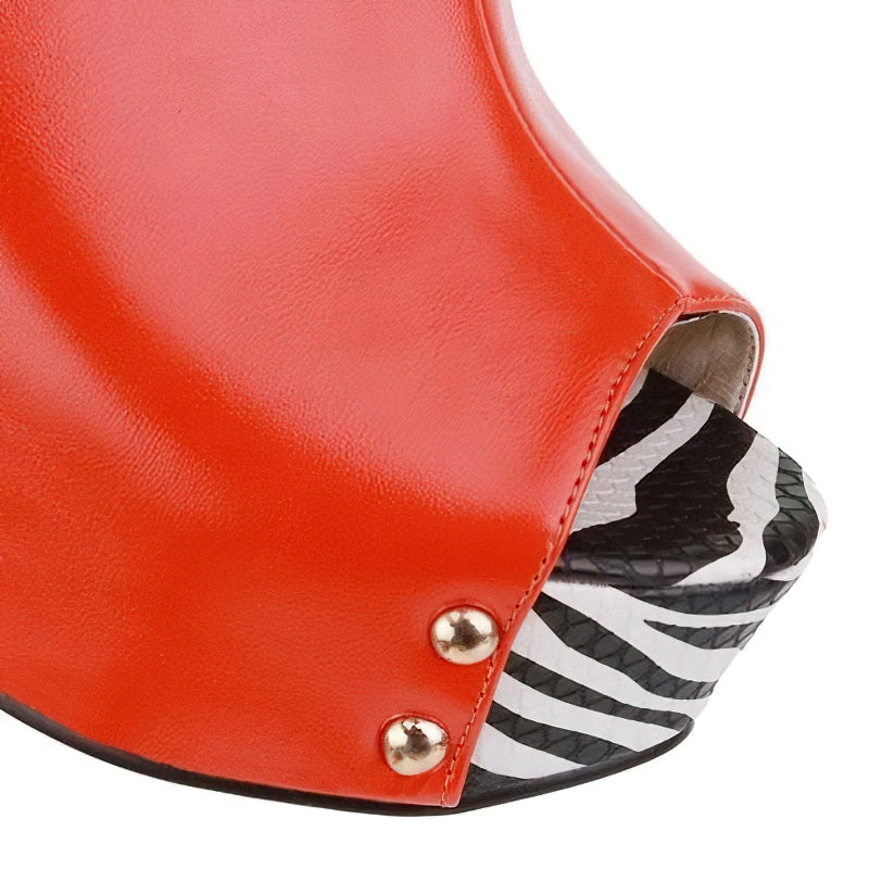 Cool Women's High Heel Sandals / Sexy Wedges Summer PU Leather Shoes for Lady