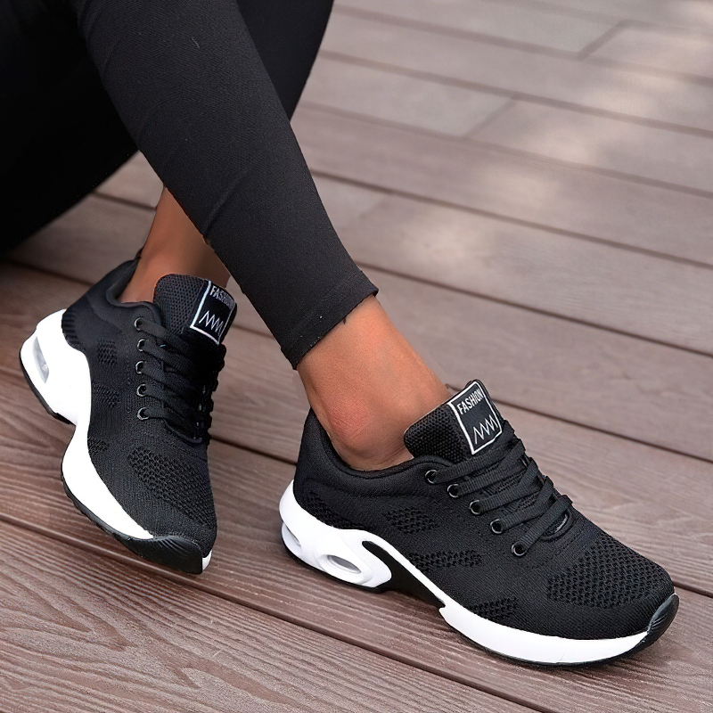 Cool Women's Lace-Up Sneakers / Fashion Round Toe Mesh Shoes