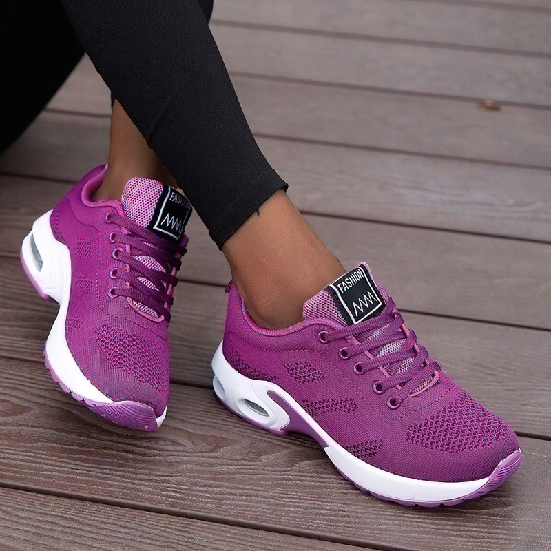 Cool Women's Lace-Up Sneakers / Fashion Round Toe Mesh Shoes