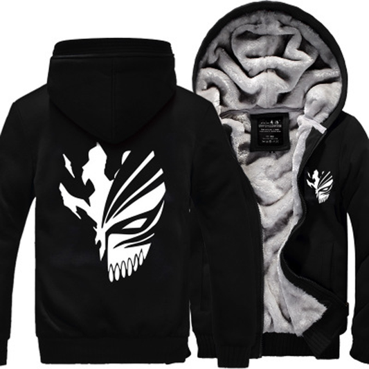 Cool Zipper Fleece Hoodie for Men / Rock Style Thick Sweatshirts
