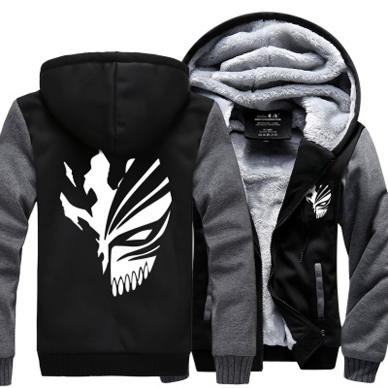 Cool Zipper Fleece Hoodie for Men / Rock Style Thick Sweatshirts