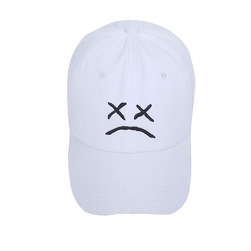 Cotton Baseball Cap for Men and Women / Rock Hat with Print Crying Face
