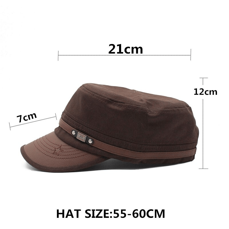 Cotton Military Hats for Men and Women / Adjustable Flat top Army Caps / Fashion Sun Hats