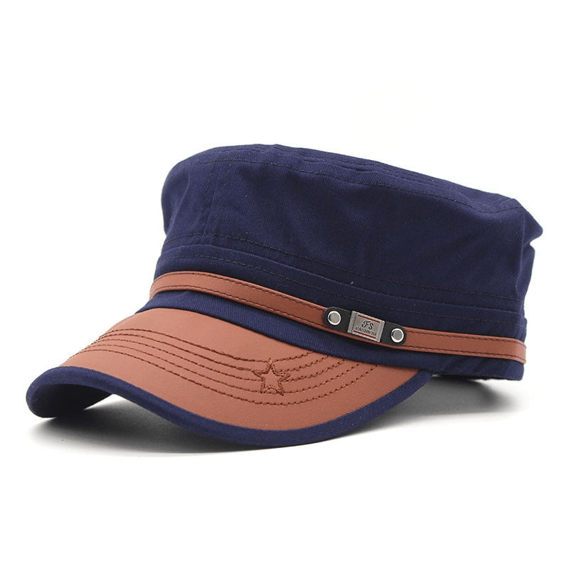 Cotton Military Hats for Men and Women / Adjustable Flat top Army Caps / Fashion Sun Hats