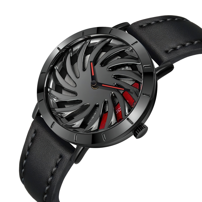 Creative Watch Of Spinning Wheel Design For Men / Fashion Quartz Interactive Accessories