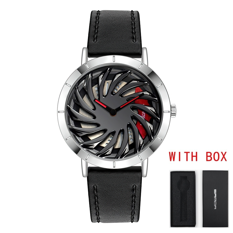 Creative Watch Of Spinning Wheel Design For Men / Fashion Quartz Interactive Accessories