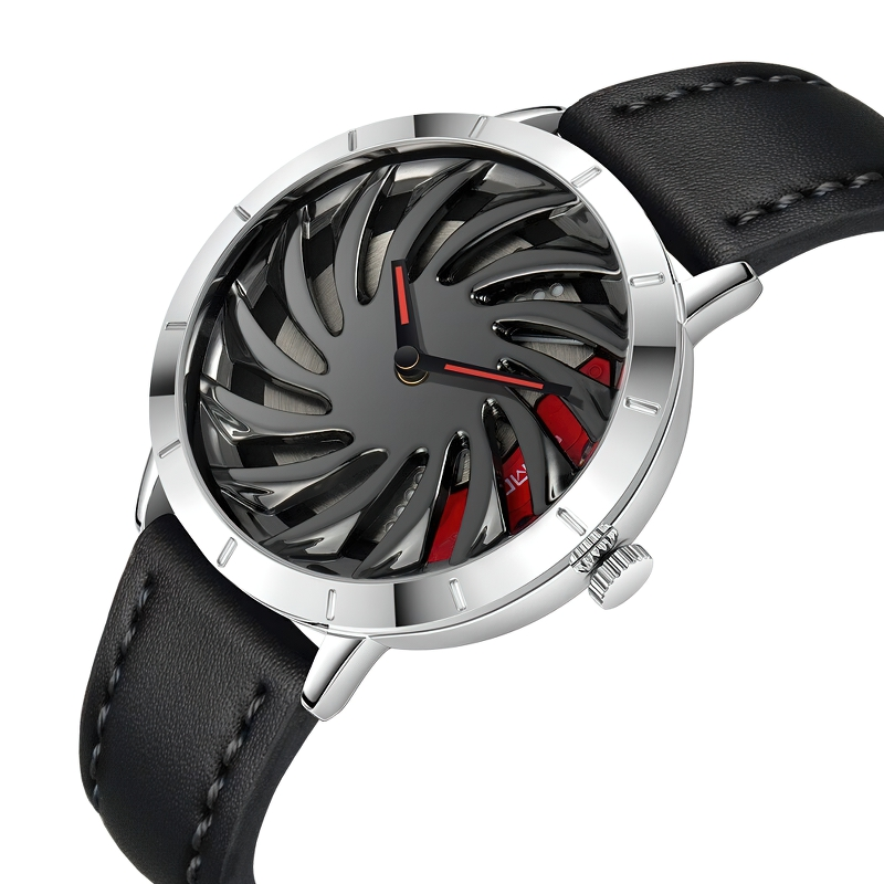 Creative Watch Of Spinning Wheel Design For Men / Fashion Quartz Interactive Accessories