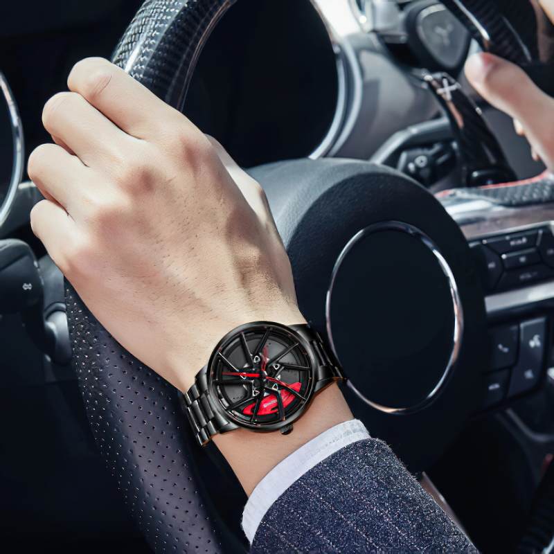 Creative Waterproof 3D Watch For Men / Male Sports Wristwatch Of Wheel Design