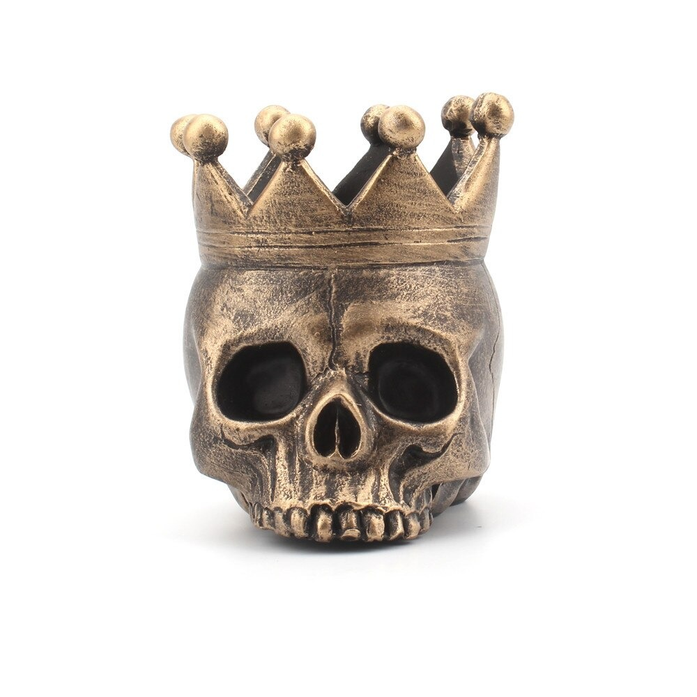 Crown Skull Candle Holder / Decorative Stand with Skeleton / Home Decoration Sculpture