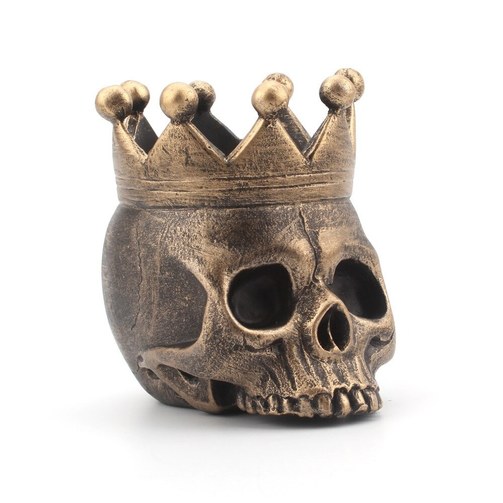 Crown Skull Candle Holder / Decorative Stand with Skeleton / Home Decoration Sculpture