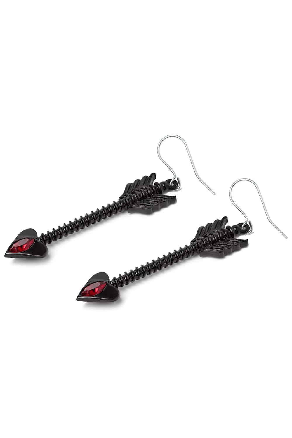 Cupid's Arrow Earrings with Siam Red Crystals