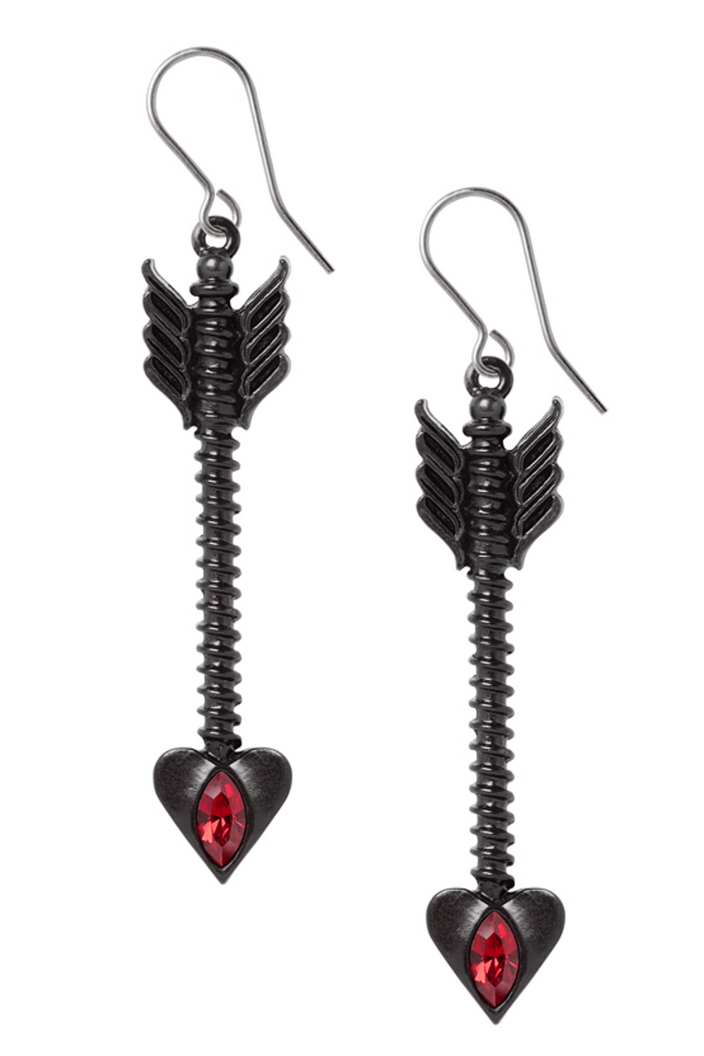 Cupid's Arrow Earrings with Siam Red Crystals