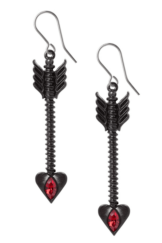 Cupid's Arrow Earrings with Siam Red Crystals