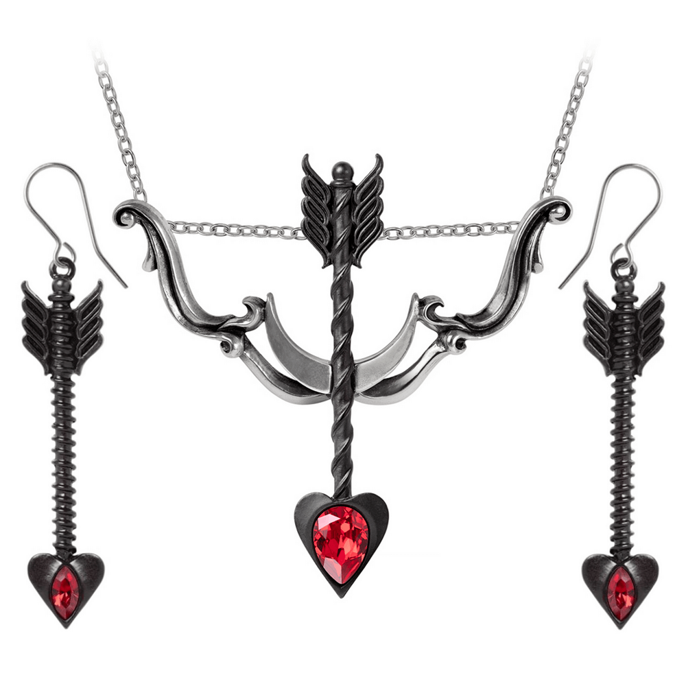 Cupid's Arrow Earrings with Siam Red Crystals