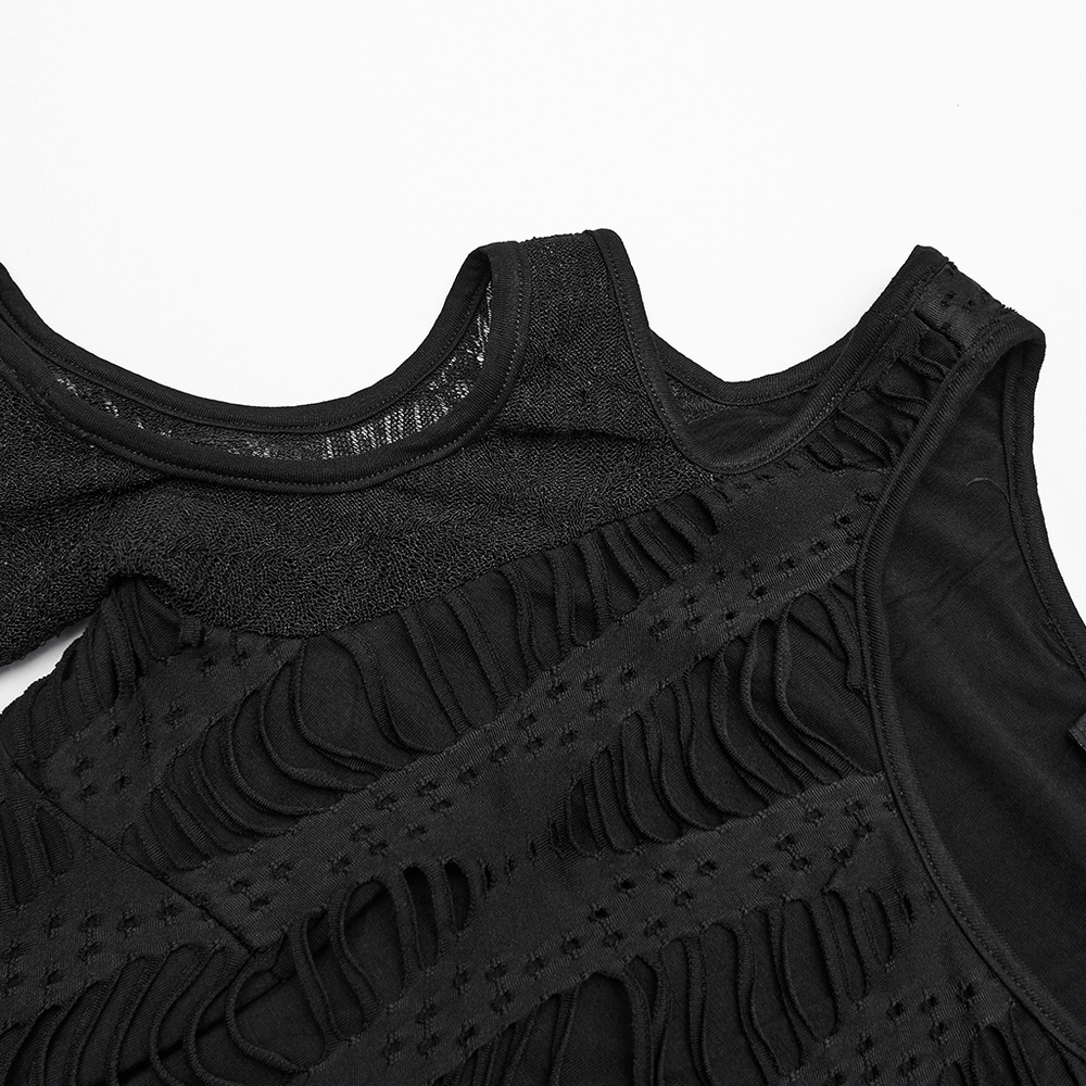 Cut Out Knit Top with Hollow Sleeved Design for Women