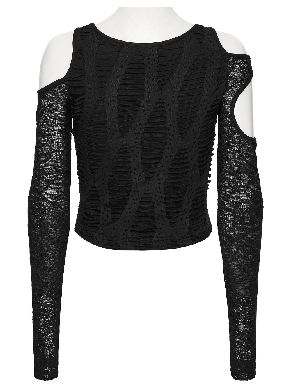 Cut Out Knit Top with Hollow Sleeved Design for Women
