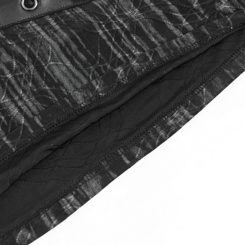 Cyberpunk Hooded Top with Straps and Asymmetric Hem