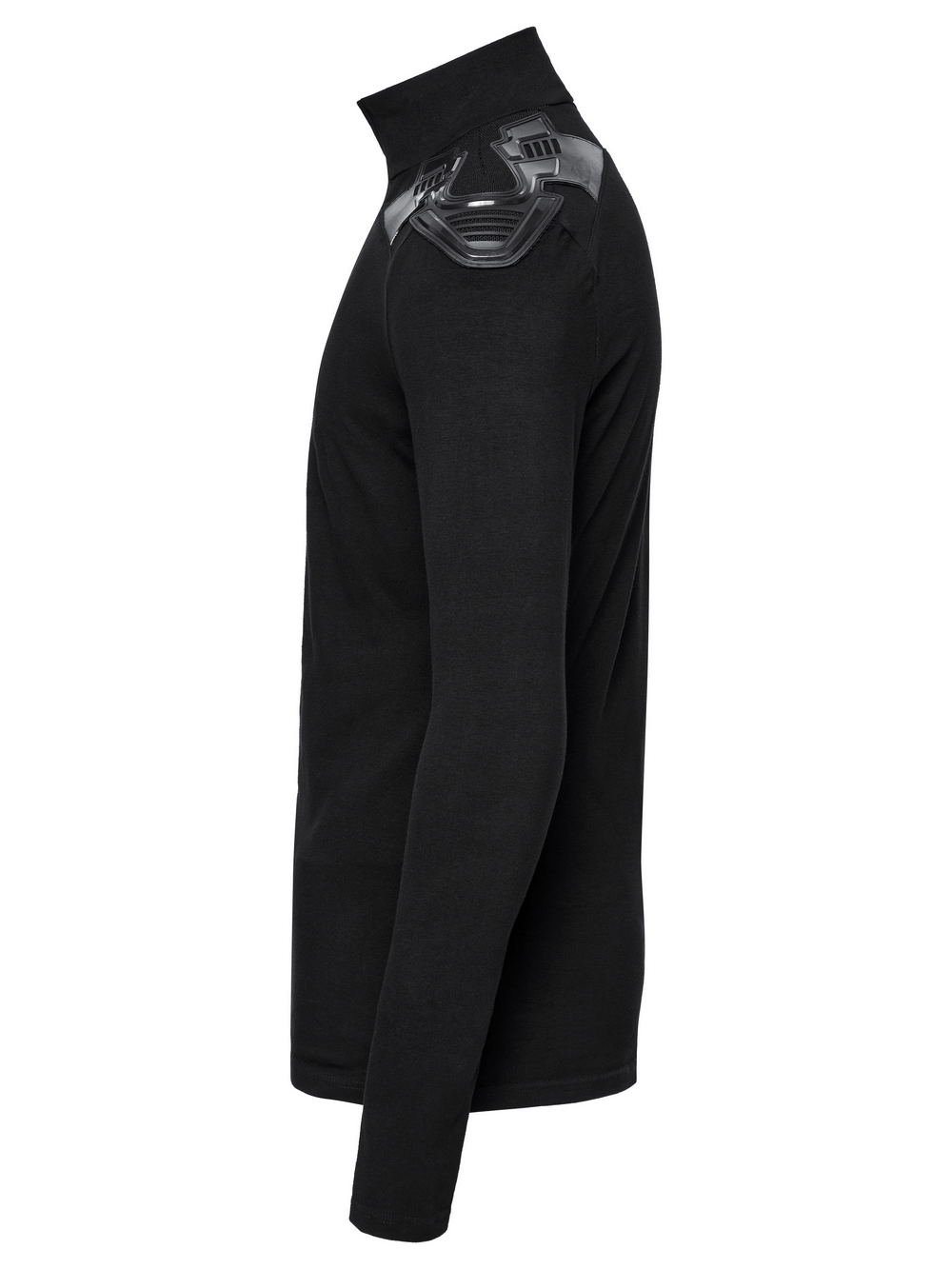 Cyberpunk Male Top with Shoulder Patches and Zipper