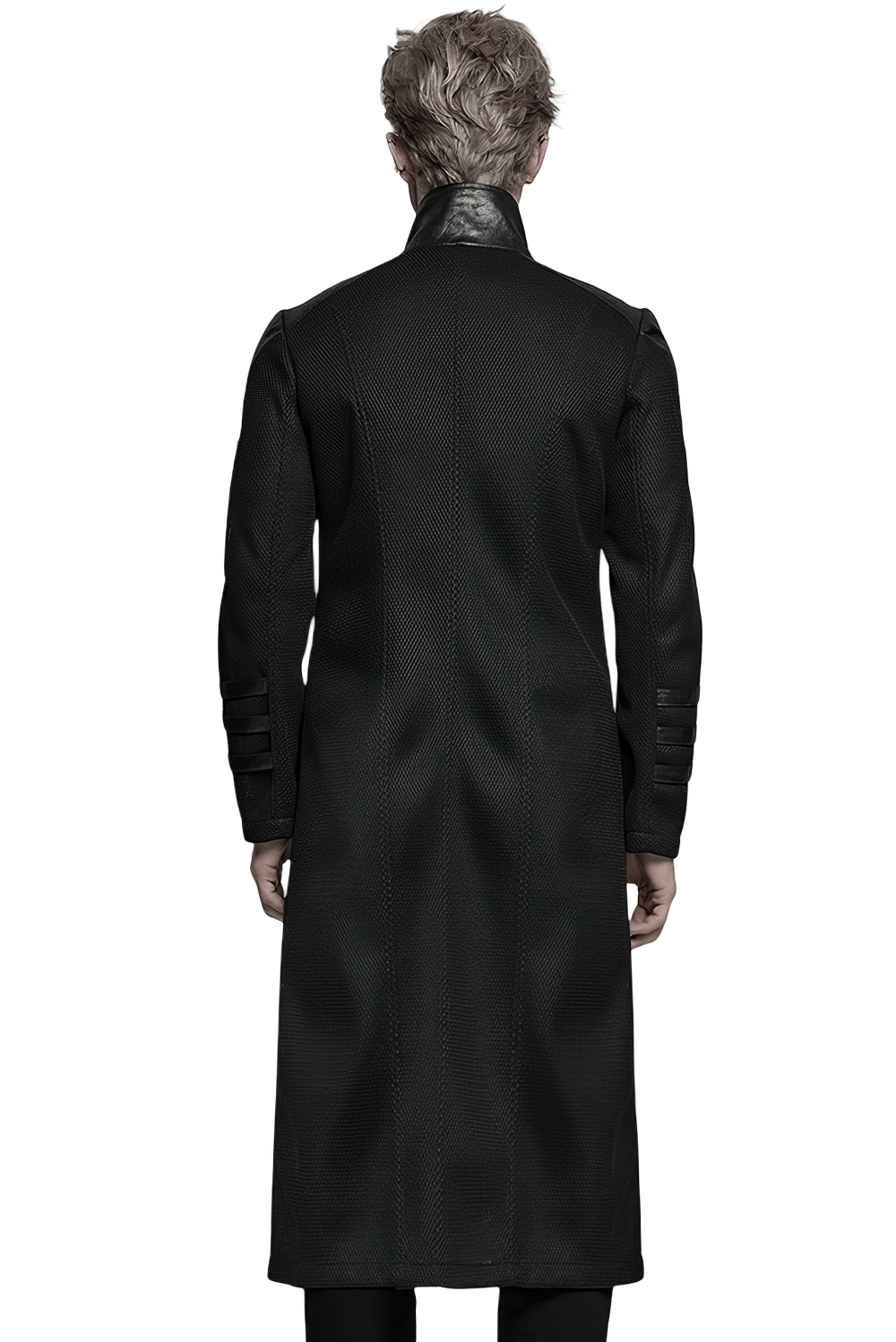 Cyberpunk Mesh and Twill Woven Coat with Decorative Straps