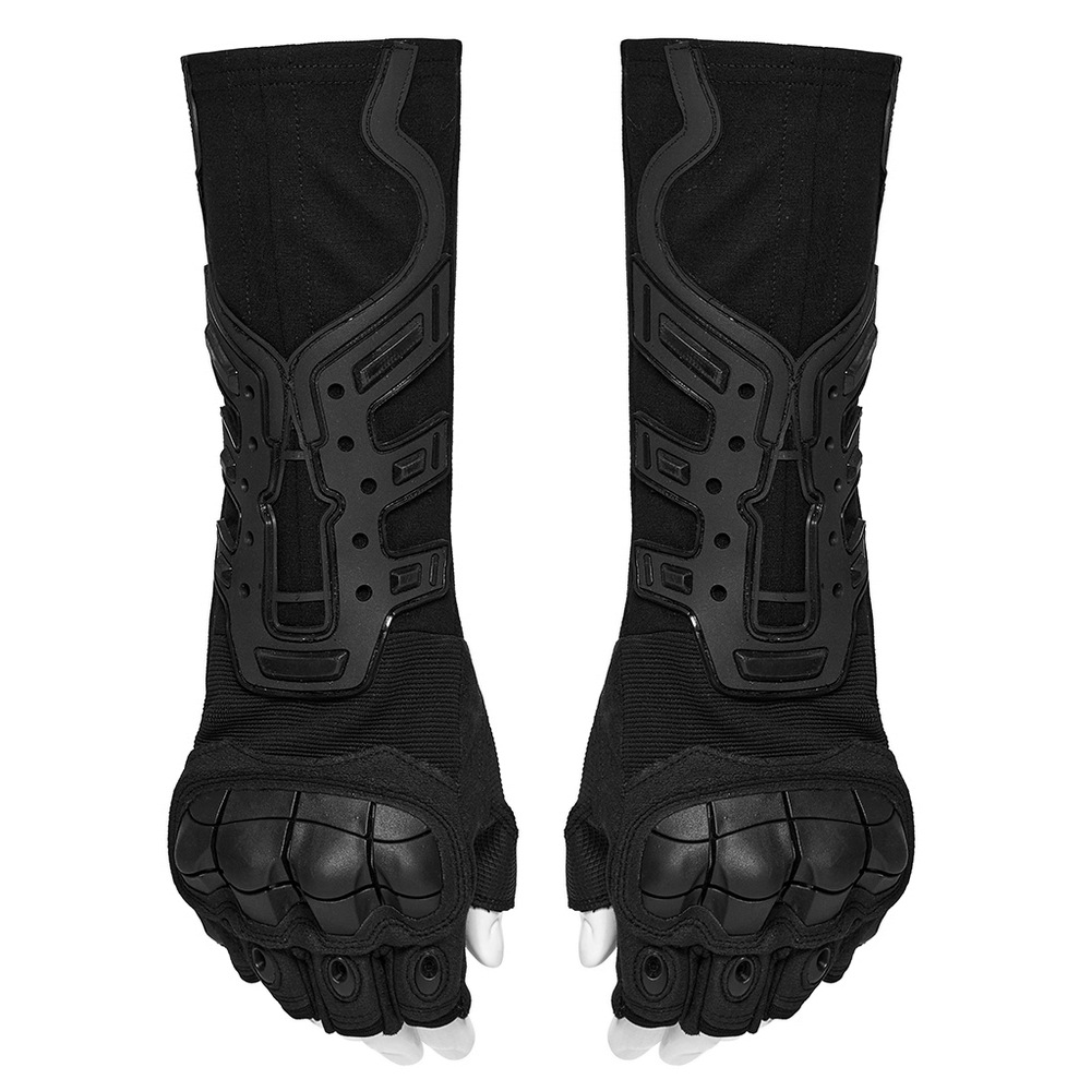 Cyberpunk Protective Gloves with Rubber Armor Pads