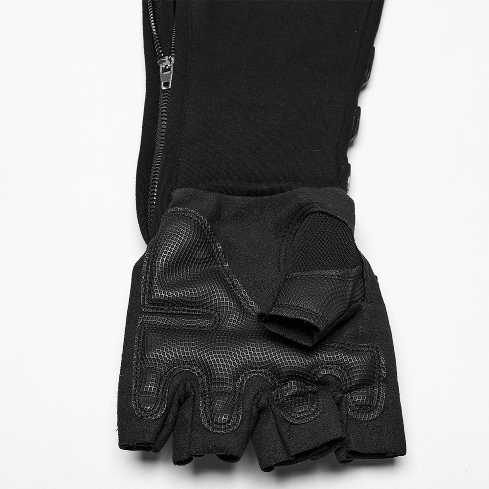 Cyberpunk Protective Gloves with Rubber Armor Pads
