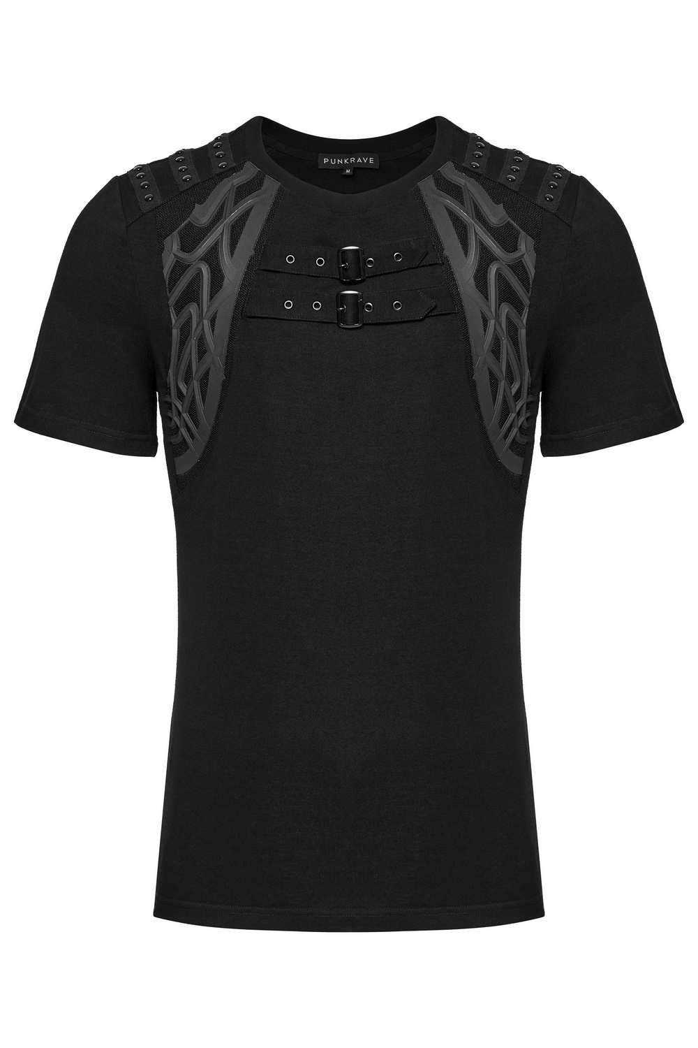 Cyberpunk Studded Shoulder Strap T-shirt for Men