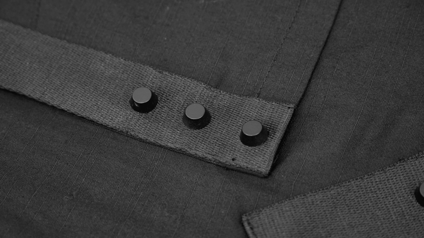 Cyberpunk Style Mens Long Sleeve Shirt / Black Shirt with Straps