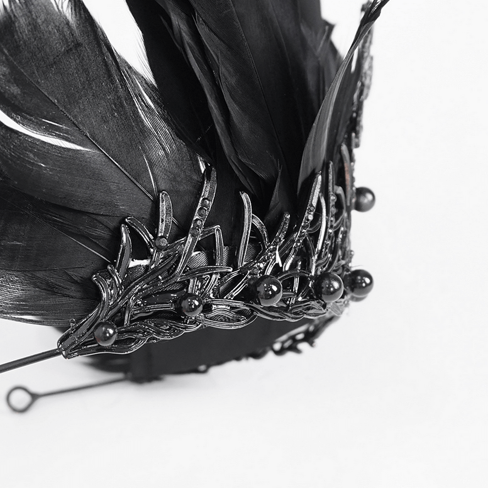 Dark Fantasy Women's Feathered Crown Accessory