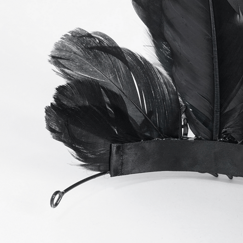 Dark Fantasy Women's Feathered Crown Accessory