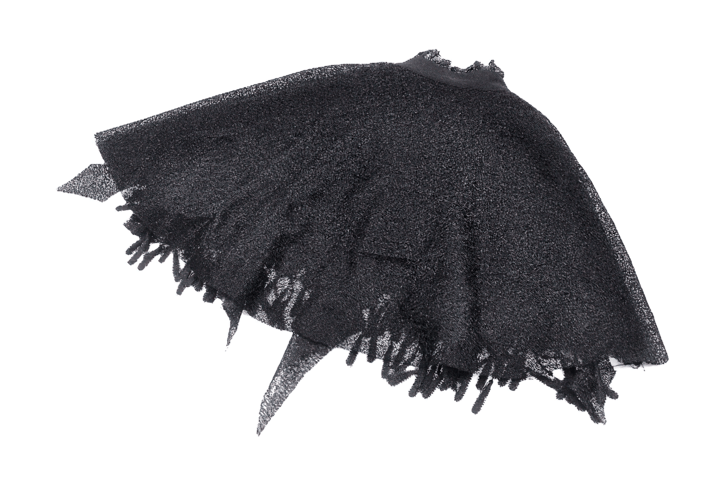 Dark Goth Fringed Cape with Lace Details for Women