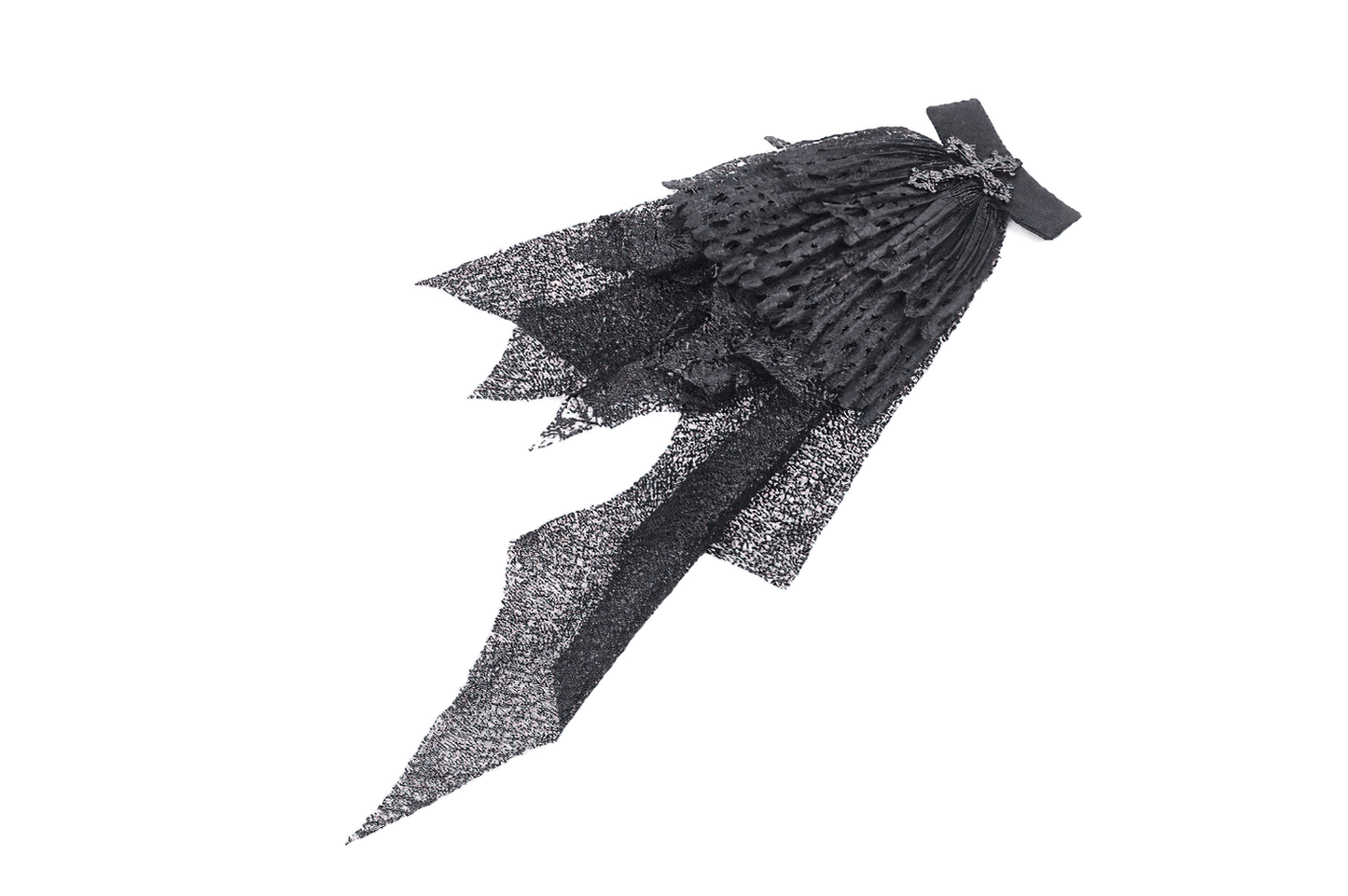 Dark Goth Fringed Cape with Lace Details for Women