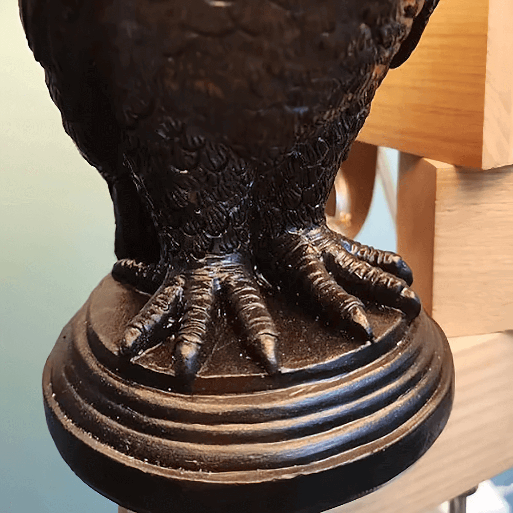 Dark Gothic Owl Candle Holder with Resin Detail