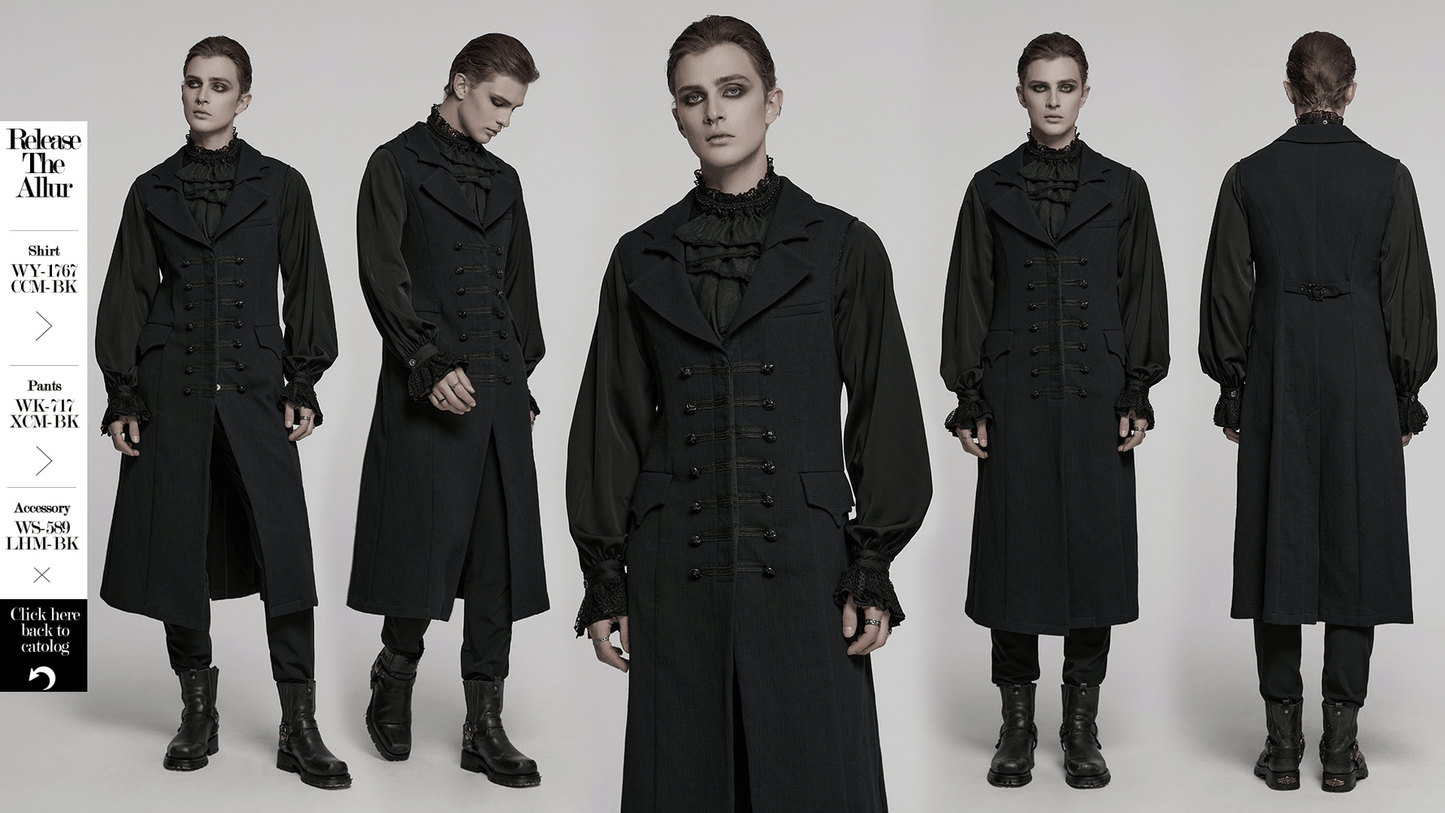 Dark Night Vampire Gentleman Vest with Bat Collar