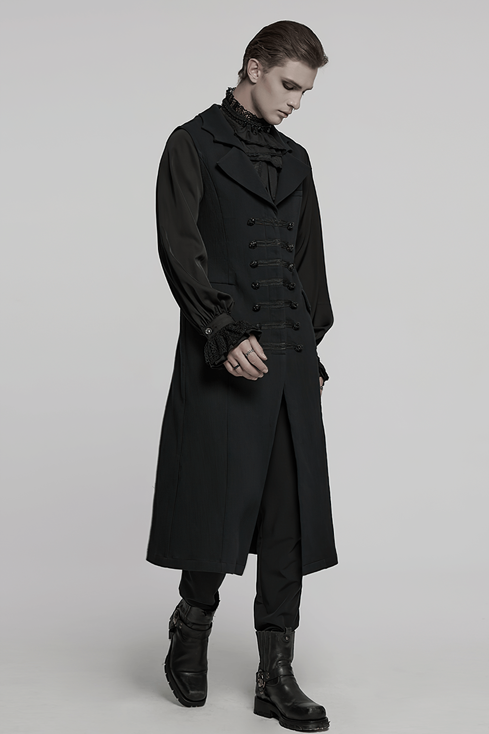 Dark Night Vampire Gentleman Vest with Bat Collar