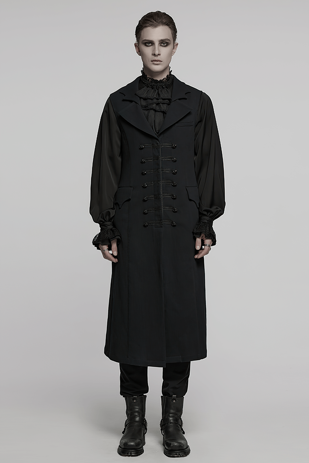 Dark Night Vampire Gentleman Vest with Bat Collar