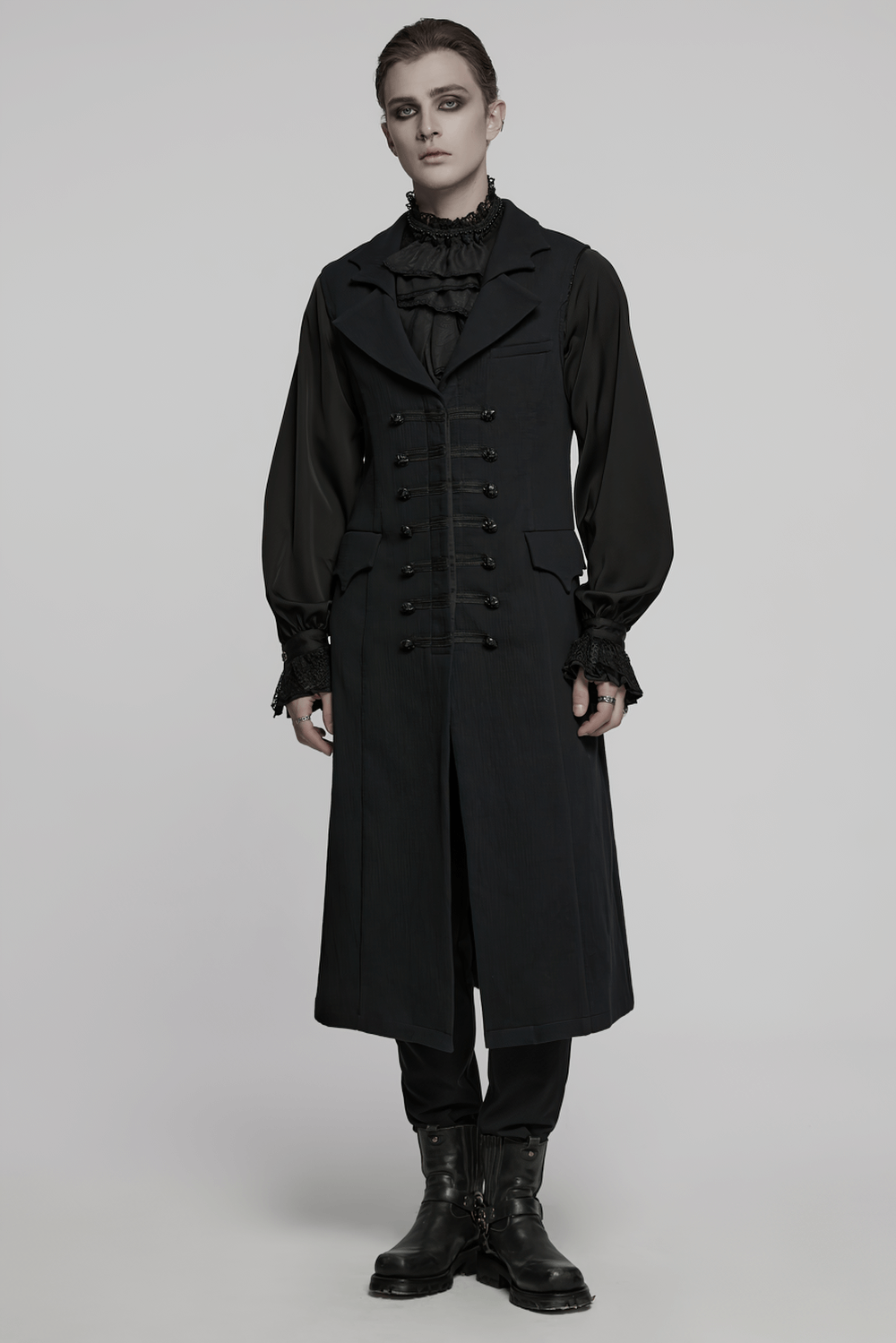 Dark Night Vampire Gentleman Vest with Bat Collar