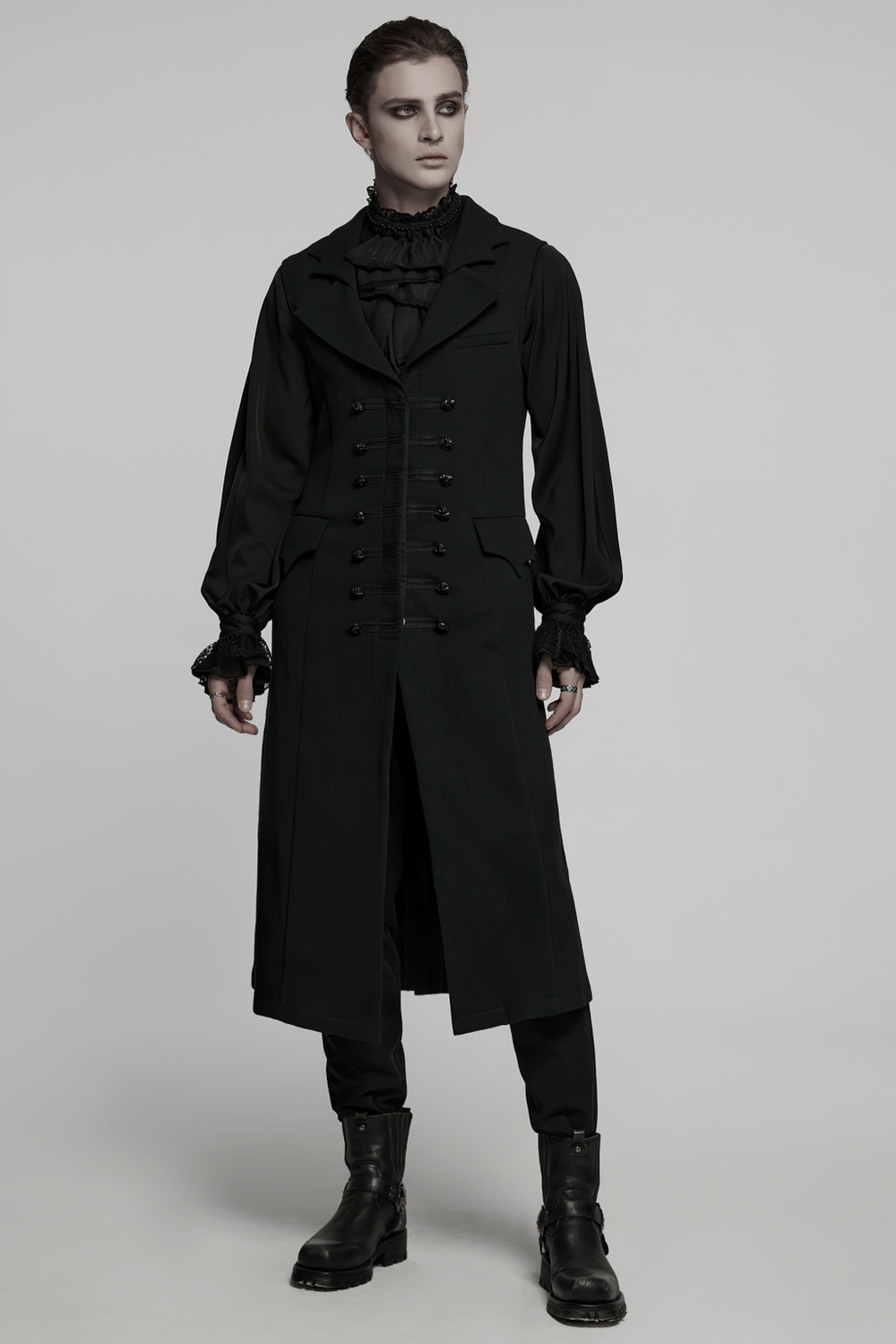 Dark Night Vampire Gentleman Vest with Bat Collar